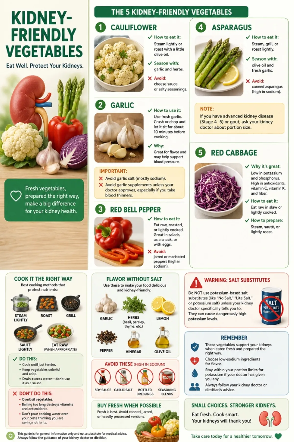 The 5 Kidney-Friendly Vegetables Infographic