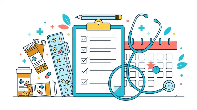 Medication and appointment list illustration
